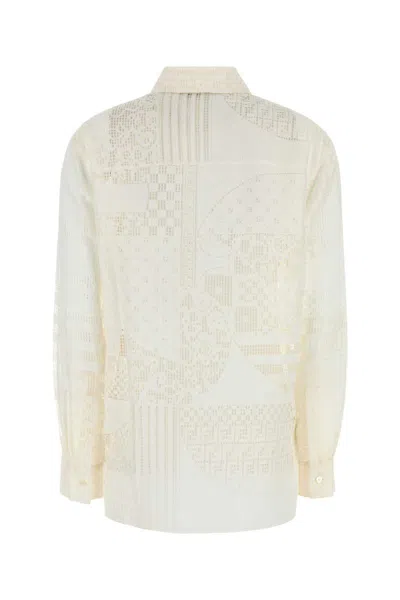 Fendi White Viscose Blend Shirt In Neutral