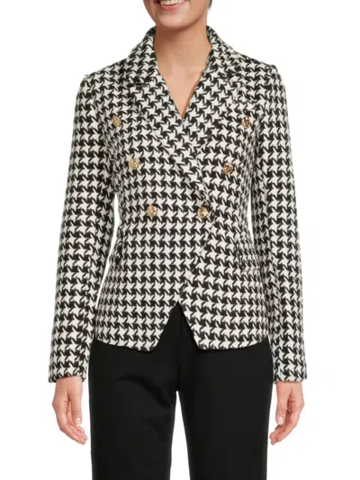 Walter Baker Women's Phelps Houndstooth Blazer In Black