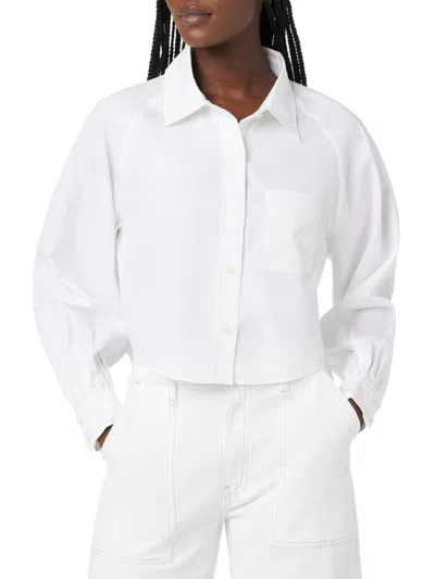 Hudson Women's Balloon Sleeve Shirt Jacket In White