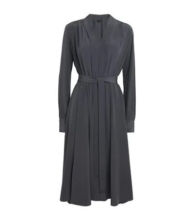 Joseph Silk Severin Midi Dress In Gray