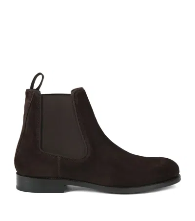 Kurt Geiger Sloane Suede Chelsea Boots In Brown
