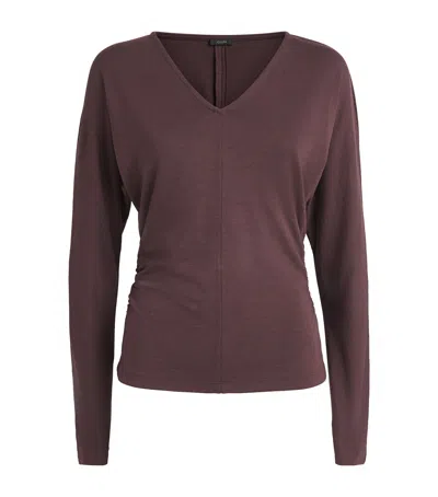 Joseph Jersey V-neck Top In Multi