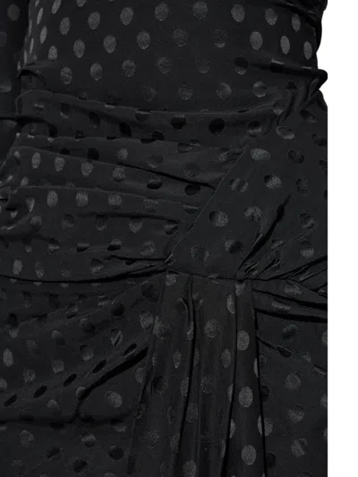 Isabel Marant Asymmetric Polka Dot Off-shoulder Dress In Blue