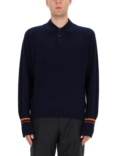 Paul Smith Long-sleeve Cashmere Sweater In Blue