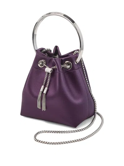 Jimmy Choo Bon Bon Leather Bucket Bag In Purple
