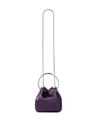Jimmy Choo Bon Bon Leather Bucket Bag In Purple