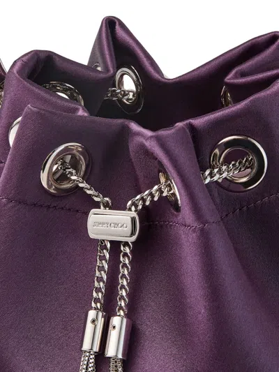 Jimmy Choo Bon Bon Leather Bucket Bag In Purple