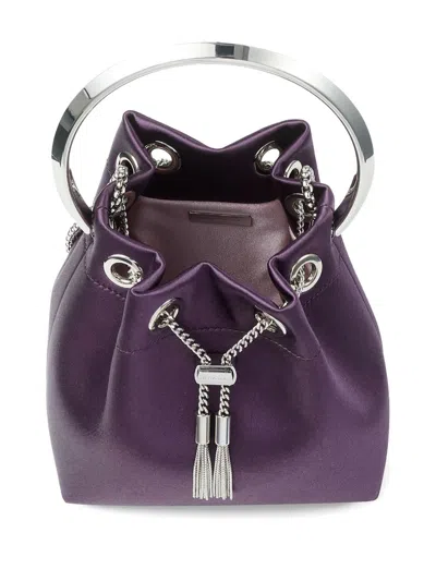 Jimmy Choo Bon Bon Leather Bucket Bag In Purple