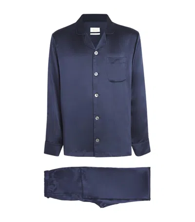 Harrods Silk Pyjama Set In Blue