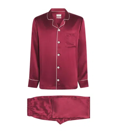 Harrods Silk Pyjama Set In Red