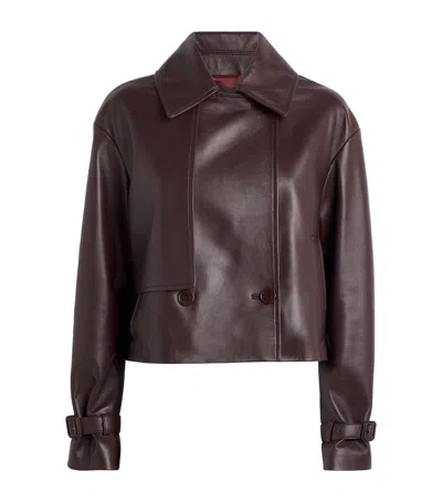 Joseph Blaise Leather Jacket In Brown