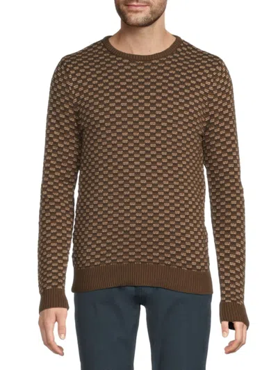 Blend Men's Bhalen Textured Cotton- Sweater In Brown