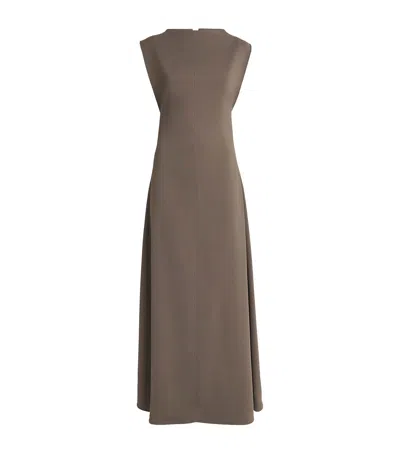 Joseph Woven Neva Comfort Cady Maxi Dress In Brown