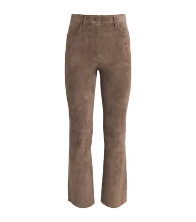 Joseph Suede Duke Trousers In Brown