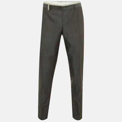 Pre-owned Armani Collezioni Grey Wool Regular Fit Pants Xl In Gray
