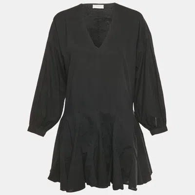 Pre-owned Anine Bing Black Cotton Flared Mini Dress Xs