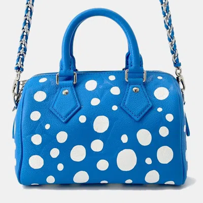 Pre-owned Louis Vuitton Monogram Empreinte Speedy Bandouliere 20 Handbag In Blue