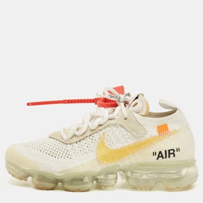 Pre-owned Off-white X Nike White Knit Fabric Air Vapormax Sneakers Size 37.5