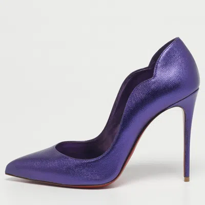 Pre-owned Christian Louboutin Purple Leather Hot Chick Pumps Size 38.5