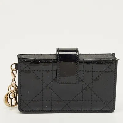 Pre-owned Dior Gusset Card Holder In Black