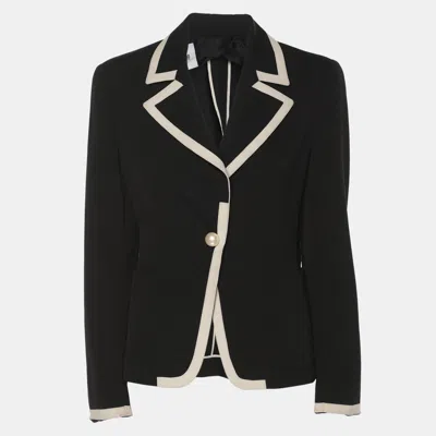 Pre-owned Moschino Cheap And Chic Black/white Wool Blend Blazer M