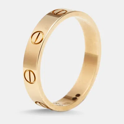 Pre-owned Cartier Love 18k Yellow Gold Small Model Ring Size 55
