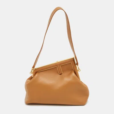 Pre-owned Fendi Brown Leather Medium First Shoulder Bag