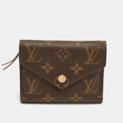 Pre-owned Louis Vuitton Monogram Canvas Victorine Wallet In Brown