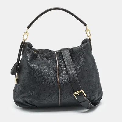 Pre-owned Louis Vuitton Black Monogram Mahina Leather Selene Pm Bag