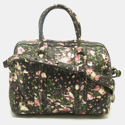 Pre-owned Givenchy Multicolor Coated Canvas And Leather Floral Lucrezia Boston Bag