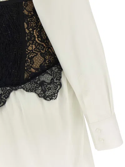Giuseppe Di Morabito Long Sleeve Corset Style Lace Dress In White