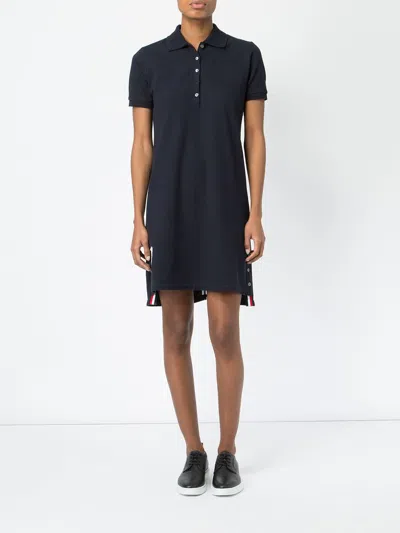 Thom Browne Cotton Polo Dress In Blue