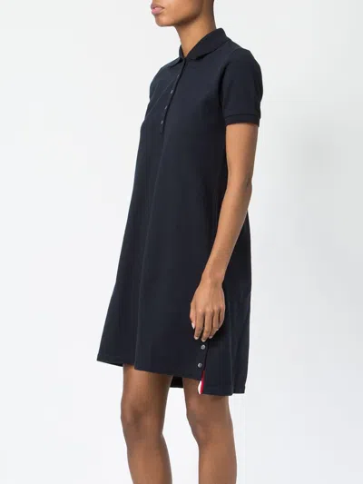 Thom Browne Cotton Polo Dress In Blue
