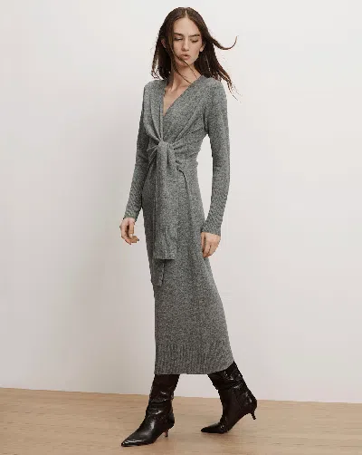 Veronica Beard Salomez Wrap Midi Dress In Gray
