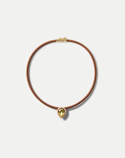 Veronica Beard Brown Cord Pendant Necklace In Brown