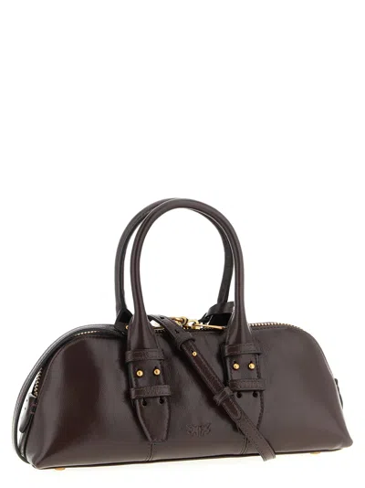 Pinko Escape Baguette Small Handbag In Burgundy