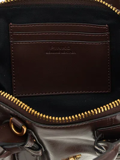 Pinko Escape Baguette Small Handbag In Burgundy