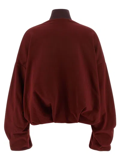 Dries Van Noten High Neck Oversized Sweatshirt With Long Sleeves In Red