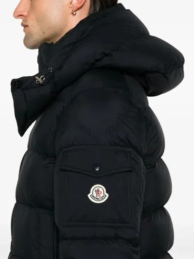 Moncler Maya 70 Hooded Short Down Jacket In Black