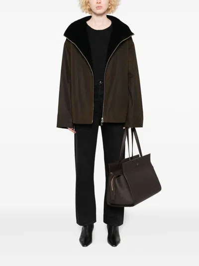Totême Organic Cotton Zipped Jacket In Black