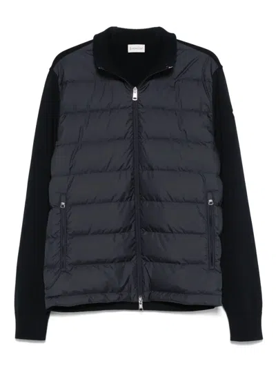 Moncler Padded Zip-up Cotton Cardigan Clothing In Brown