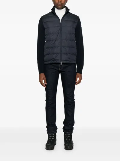 Moncler Padded Zip-up Cotton Cardigan Clothing In Brown