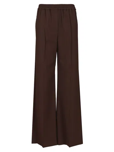 Weekend Max Mara Petra In Technical Gabardine Trousers Brown In Black