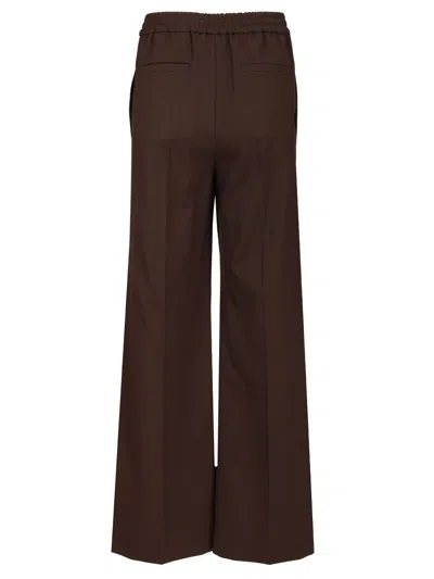 Weekend Max Mara Petra In Technical Gabardine Trousers Brown In Black