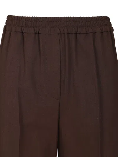 Weekend Max Mara Petra In Technical Gabardine Trousers Brown In Black
