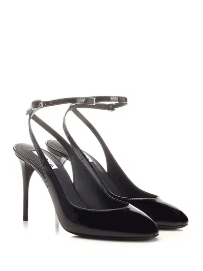 Alaïa Rounded Toe Sling Back Pumps Black In Black