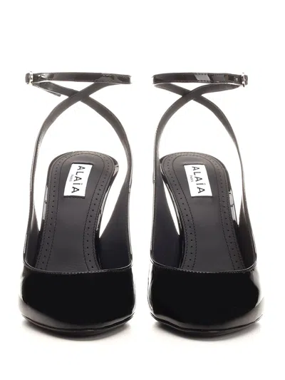 Alaïa Rounded Toe Sling Back Pumps Black In Black