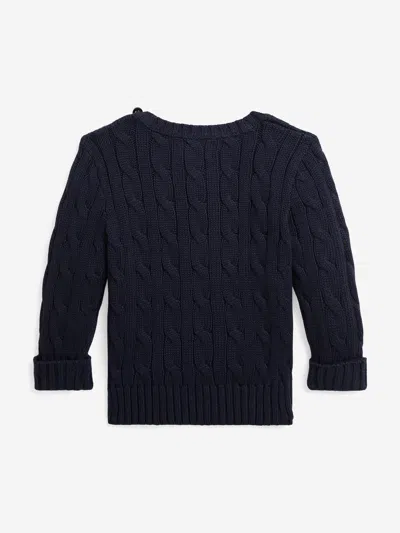 Ralph Lauren Baby Boys Cable Knit Jumper In Black