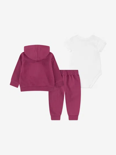 Nike Baby Girls 3 Piece Tracksuit Set In Burgundy
