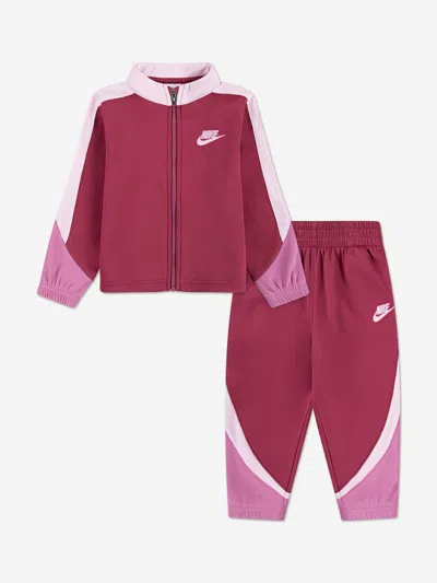 Nike Girls Propus Colourblock Tracksuit In Pink